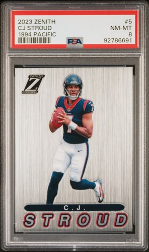 2023 Panini Zenith - 1994 Pacific Silver #5 C.J. Stroud (RC) - PSA 8 - Picture 1 of 2