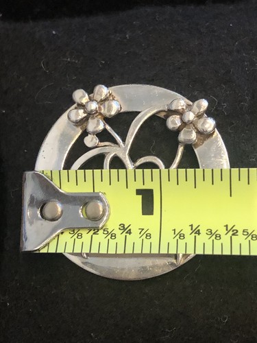 Vtg MCM Leonore Doscow Sterling Silver Floral Brooch 10.91g - Picture 3 of 6
