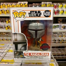 Funko Pop Star Wars : The Mandalorian Flying w/ Blaster #408 w/0.5mm Case "Mint"
