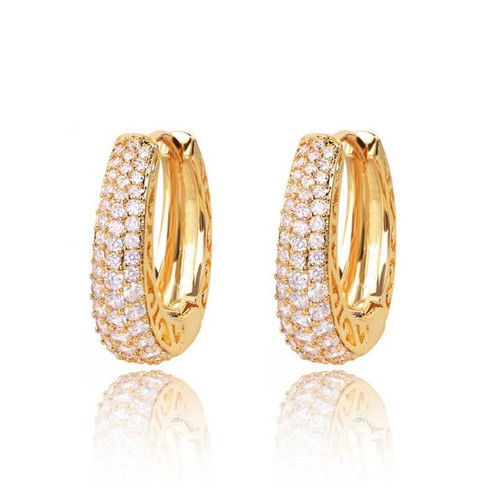 Elegant Gold-plated Hoop Earrings – Stylish Women's Jewelry, Valentine's Gift - Picture 2 of 24