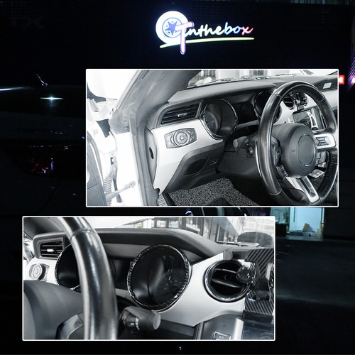 2PC Carbon Fiber Dash Speedometer Rings Cover Sticker For Ford Mustang 2015-2020 - Bild 6 von 12