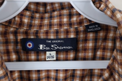 New Ben Sherman Boys Size Large Flannel Collared Button Shirt Plaid Cotton - Picture 7 of 10