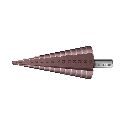 M35 Kobalt-Stufenbohrer 4-12/4-20/4-32 mm HSS-Dreikantschaft mit gerader Nut - Bild 11 von 14