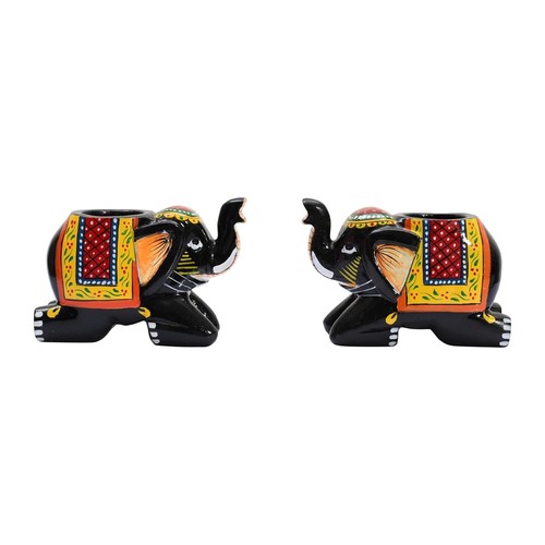 Rajasthani Decorative Elephant Tealight Resin Antique Romantic Candle Holder - Picture 3 of 4