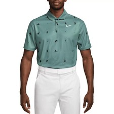Nike Tour Dri-Fit Icon All Over Print Golf Polo Bicoastal Mens Size M FQ0426-361