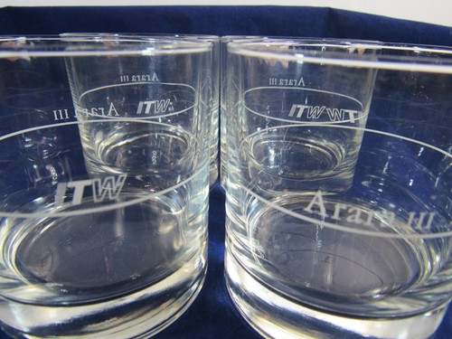 Glass Tumbler Vintage ARARA III ITW YACHT ROCKS 3-1/2'' Set of FOUR Very Good - Picture 4 of 6