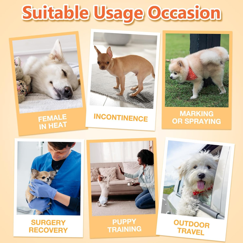 Doggie Diapers - Disposable Dog Diapers for Female in Heat Period or Urine Incon - Picture 6 of 7