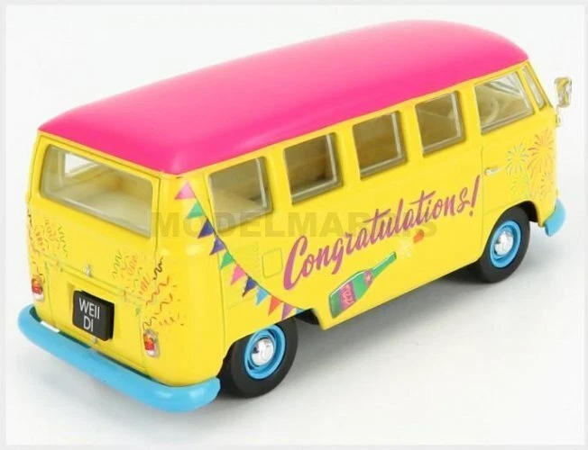 CORGI CC02736 VOLKSWAGEN - T1 MINIBUS CONGRATULATIONS 1961 - YELLOW FUCSIA - 1/4 - Immagine 2 di 2