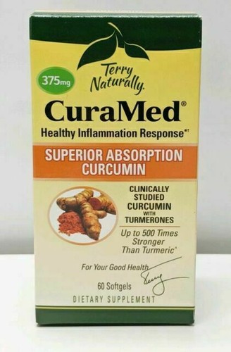 Terry Naturally CuraMed Europharma 60 softgels 375 MG Sealed EXP 07/26-01/27