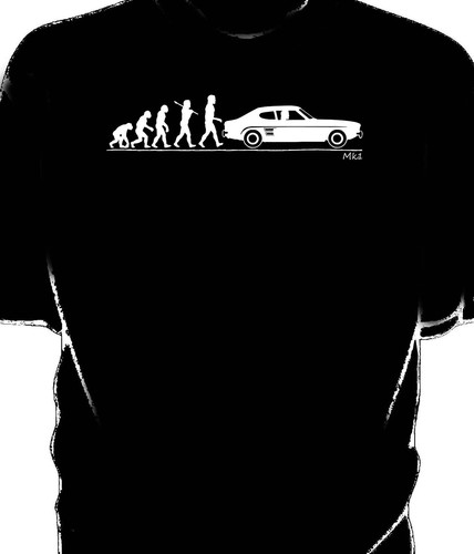 Evolution of Man, Ford Capri Mk1 t-shirt