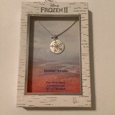 New Disney Frozen II Girl  s Necklace  Destiny Awaits  Snowflake Silver Plated