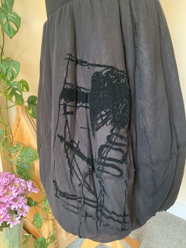 Voluminous Balloon Net Puff Velvet Scribble Statement Rundholz Skirt L 14 16 18 - Picture 20 of 24