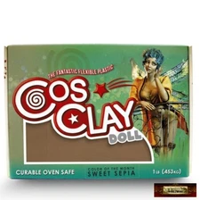 M00748 MOREZMORE 1 lb Cosclay DECO SWEET SEPIA Flexible Polymer Clay Soft Grade