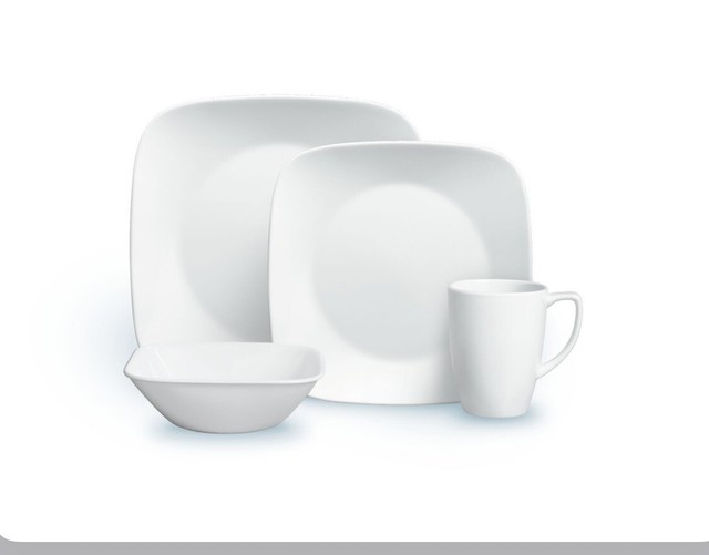 corelle 16 piece dinnerware set square splendor