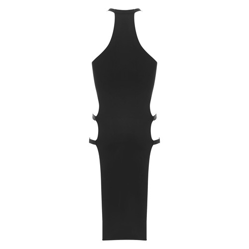 Mujeres Vestido Gótico de Malla Transparente Steampunk Sin Mangas Calce Ajustado Vestidos de Discoteca - Imagen 19 de 23