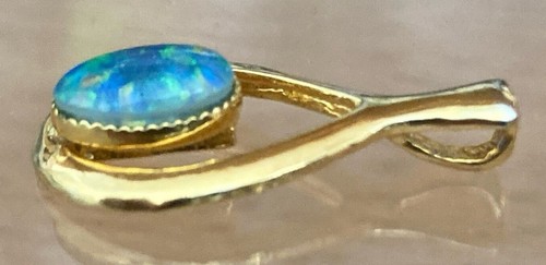 Opal Pendant Natural Australian Opal Triplet 20x11mm S925 18k Gold Plated - Imagen 2 de 8