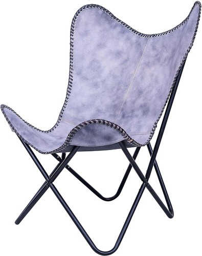 Classic English Style Leather Chair Living Room Butterfly Arm Chair Handmade - Picture 2 of 10