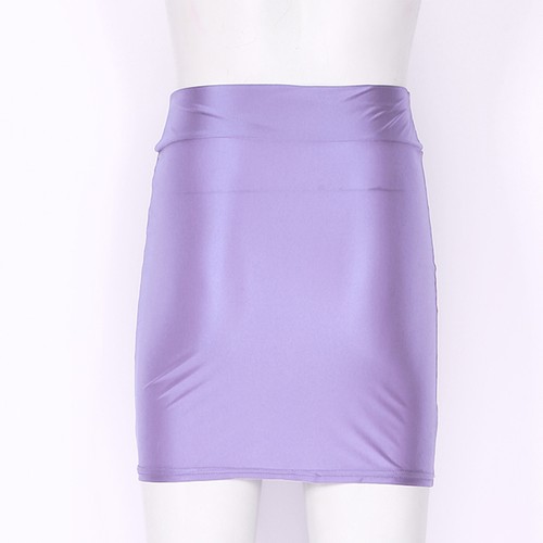Bodycon-Minirock Damen glänzend Bleistift hohe Taille gewickelt Hüft Clubwear - Bild 108 von 113