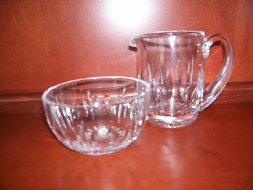 WATERFORD "LISMORE" CUT CRYSTAL OPEN SUGAR AND CREAMER - Picture 3 of 3
