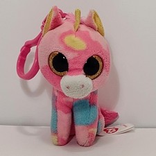 Ty Clip-on Beanie Boos Backpack FANTASIA the Unicorn 3 1/2" Plush 2016 Retired