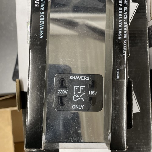 Enchufe de afeitadora BG cromo negro inserción sin tornillos FPC20B-01 - Imagen 2 de 2