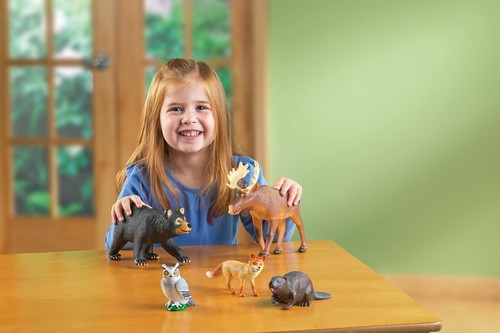 Learning Resources Jumbo Forest Animals - Bear, Moose, Beaver, Owl, and Fox, - Picture 4 of 7