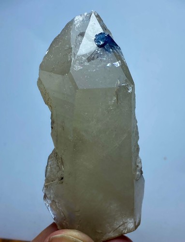 Natural Blue Tourmaline On Quartz Crystal Specimen From Afghanistan 602 Carats - Picture 10 of 12