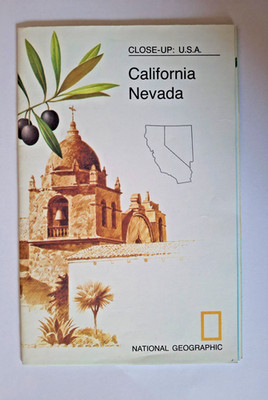 National Geographic Map - Close-Up USA California Nevada - 1974