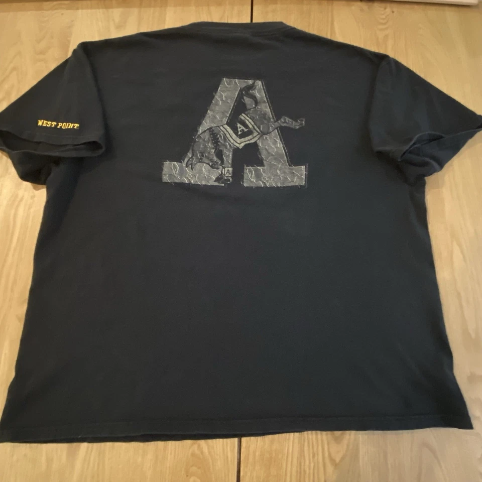 Camiseta DE COLECCIÓN West Point Academia Militar Hombres Grande Negra Mula Universitaria Foto 2 de 4