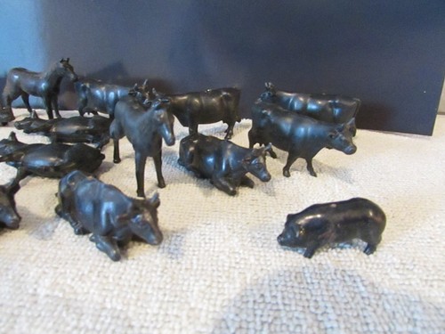 Model Railroad 0-027 Farm Animals Black Cows Pigs Horses Look H5e - Picture 3 of 3