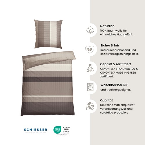 Schiesser Bettwäscheset Endy Stripes |135x200 | 155x220 | Streifen | Renforcé - Bild 18 von 30
