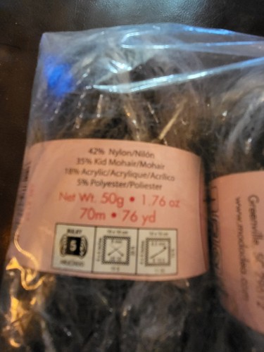 6 Moda Dea Gleam Pearl Black 42% Nyl 35% Kid Mohair 18% ACRYL 5% Poly 50G - Bild 6 von 7