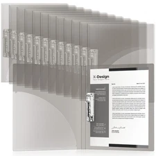 12 Pack Punchless Clamp Binder Folder 8.5 x 11 Inch Ringless Binder Holds wit...