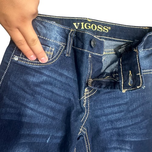 Vigoss Girls 10 The Austin Ankle Skinny Jeans Butterfly Embroidery Raw Hem Denim - Picture 4 of 15
