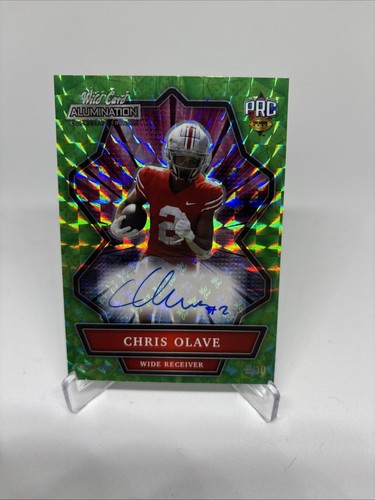 2021 Wild Card Alumination Chris Olave Green Prizm Auto /10 #ANBC-A - Picture 1 of 3
