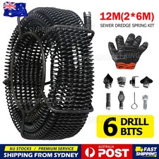 Plumber Drain Snake Pipe Cleaner Pipeline Sewer 12M w 6 Drill Bit Tool