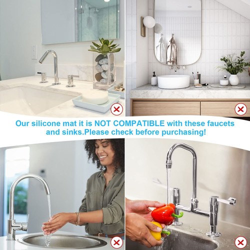 30 Kitchen Faucet Sink Splash Guard Silicone Drain Pad Drip Catcher Tray Mat - Picture 7 of 7