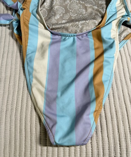 Nuovo costume da bagno Free People free-est The Pamela a righe pezzo unico $178 blu medio - Foto 7 di 11