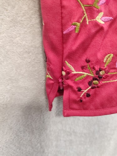 Top/Blusa Monzón Originals Mujer Reino Unido 16 Rosa Floral 100% Seda Elegante Oriental - Imagen 6 de 11