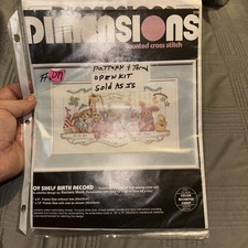 Vintage Dimensions Counted Cross Stitch Kit Toy Shelf Birth Record 3729