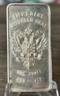 VINTAGE 1973 PATRICK MINT FINE SILVER ART BAR - IMPERIAL RUSSIAN SEAL
