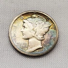 Tough Early-Date Beautifully-Toned VERY FINE Condition 1917-D MERCURY DIME
