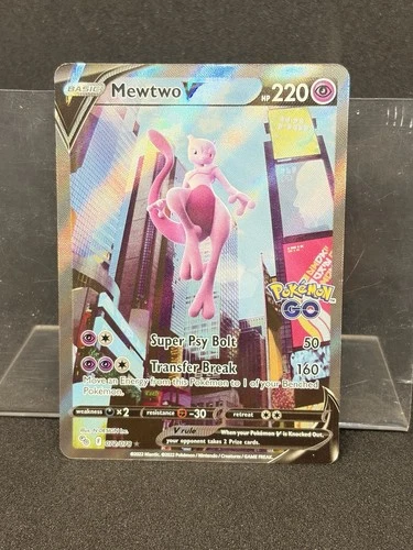 Pokemon Go Mewtwo v Full Art Holo Ultra Rare Card 072/078 Pokémon TCG
