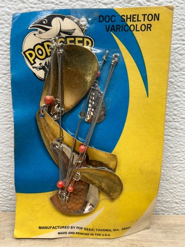 Vintage Pop Gear Doc Shelton bunte Angelköder Spinner hergestellt in den USA versiegelt - Bild 1 von 7