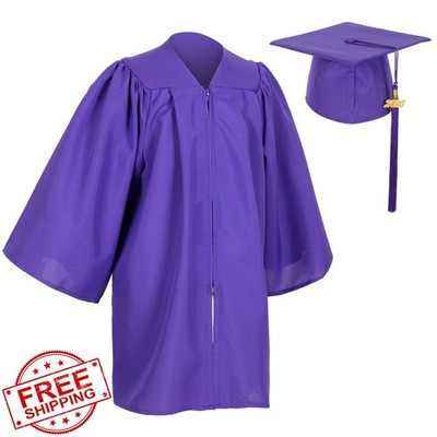 D DODOU Matte Graduation Cap Gown Set Preschool Kindergarten Tassel