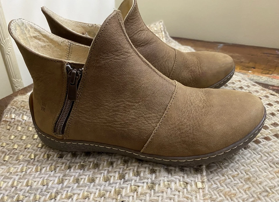 El Naturalista Leather Carmel Tan Ankle Boots Booties EU 37 US 6 - Image 1 of 4