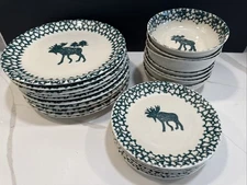 Folk Craft Tienshan Moose Country Dinner & Dessert Plates, Cereal Bowls U Pick