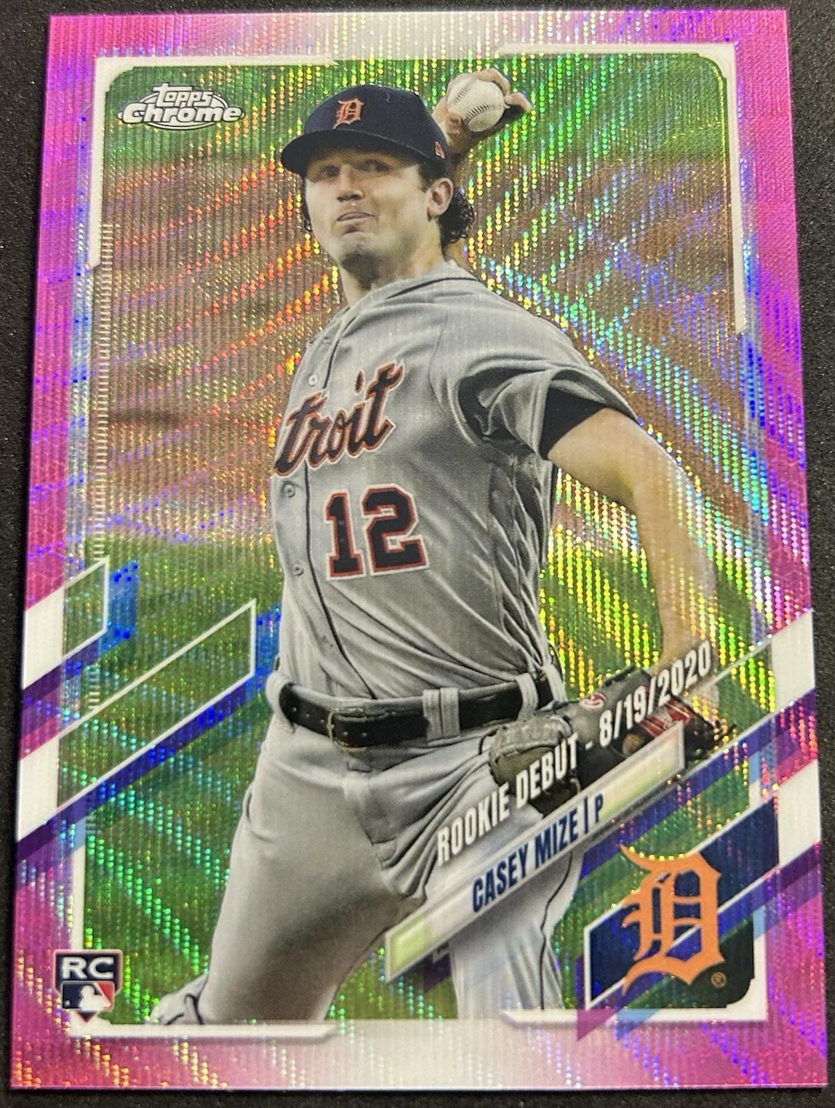 2021 Topps Chrome Update #USC73 Casey Mize Pink Wave Refractor Tigers RD