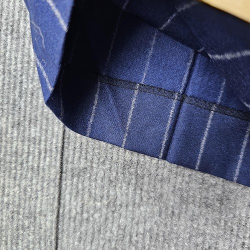 Indochino Hose Herren 42 x 30 blau Nadelstreifen Wolle elegant vorne flach maßgeschneiderter Anzug - Bild 4 von 10