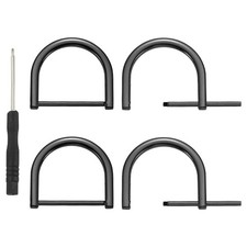 4Pcs 1-1/2 Inch D-Rings Screw in Shackle Horseshoe U Shape D Rings, Black